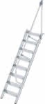 Alu-Treppe 60 Grad,8 Stufen B 600 mm,lichte Höhe 1940 mm - Ausladung 1361 mm