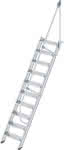 Alu-Treppe 60 Grad,10 Stufen B 600 mm,lichte Höhe 2420 mm - Ausladung 1626 mm