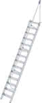Alu-Treppe 60 Grad,14 Stufen B 600 mm,lichte Höhe 3400 mm - Ausladung 2161 mm