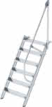 Alu-Treppe 60 Grad,6 Stufen B 800 mm,lichte Höhe 1450 mm - Ausladung 1096 mm