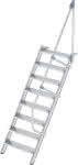 Alu-Treppe 60 Grad,8 Stufen B 800 mm,lichte Höhe 1940 mm - Ausladung 1361 mm