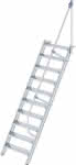 Alu-Treppe 60 Grad,10 Stufen B 800 mm,lichte Höhe 2420 mm - Ausladung 1626 mm