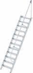 Alu-Treppe 60 Grad,12 Stufen B 800 mm,lichte Höhe 2900 mm - Ausladung 1891 mm