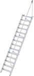 Alu-Treppe 60 Grad,14 Stufen B 800 mm,lichte Höhe 3400 mm - Ausladung 2161 mm
