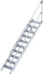 Alu-Treppe 45 Grad,10 Stufen B 600 mm,lichte Höhe 2080 mm - Ausladung 2341 mm