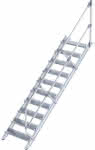 Alu-Treppe 45 Grad,10 Stufen B 800 mm,lichte Höhe 2080 mm - Ausladung 2341 mm