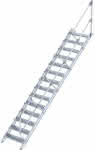 Alu-Treppe 45 Grad,14 Stufen B 800 mm,lichte Höhe 2910 mm - Ausladung 3179 mm