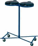 Abfallsammler 2x120 l,blau fahrbar KS-Deckel,VAR