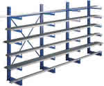 Kragarmregal K1000,B5000xT500xH2000 mm,blau - Tragkraft 6000kg gesamt