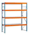 SCHULTE Weitspannregal,Grundfeld W100 Fachlast,950kg 4 Stahlböden