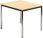 Bespr.-tisch 80 x 80,Ahorn/Chrom