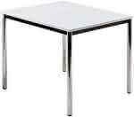 Bespr.-tisch 80 x 80,lichtgrau/Chrom