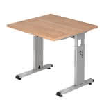 Schreibtisch Nussbaum,800x800x680-760 mm O