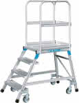 Podesttreppe einseitig,8 Stufen/Gitterrost,Podesthöhe 1,92 m - ZARGES