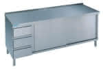 Arbeitsschrank m.SL-Block,1600x700x850 Edelstahl,Chromonorm