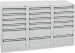 Schubladenschrank 18 SLR,900x1500x500 mm grau,stumpf
