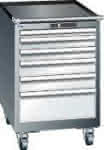 Schubladenschrank 27x27E,B564xT572xH890mm,RAL 7035 fahrbar - 6 Schubladen 75kg LISTA