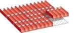 Muldeneinsatz-Set,für FH 50 mm 27x27 E,4-tlg,9 Mulden,40 Wände - D 33 mm LISTA