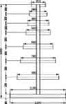 Langgutregal ATLAS ST,B6750xT2x500xH2000 mm,doppelseitig RAL 5010 - 2x6 Arme Traglast 150kg