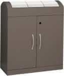 Wertstoffsammler TD3x45 l,975x860x320mm braun-V2A,stumpf