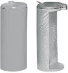 Abfallsammler mit Deckel,H900 mm D450 mm silber,VAR