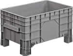 Großbehälter PE stationär,B1010xT640xH550 mm,grau Volumen 220 l - Boden/Wände geschlossen
