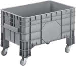 Großbehälter PE fahrbar,B1040xT640xH670 mm,grau Volumen 220 l - Boden/Wände geschlossen
