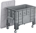 Großbehälter PE fahrbar,B1040xT640xH790 mm,grau Volumen 285 l - Boden/Wände geschlossen