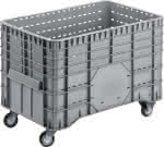 Großbehälter PE fahrbar,B1020xT640xH700 mm,grau Volumen 300 l - Boden/Wände durchbrochen