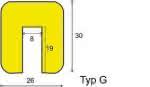 Kantenschutz,Typ G, L 5000 mm,gelb/schwarz - selbstklebend Dancop