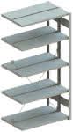 Doppel-Steckregal CLIP,B1000xT2x400xH2500 mm,Anbaufeld 2x6 Böden - vzk Fachlast 150kg META