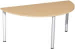 Konferenztisch Halbkreis,1600x800 Buche/Silber