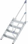 Alu-Treppe 45 Grad,4 Stufen B 800 mm,lichte Höhe 830 mm - Ausladung 1058 mm