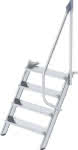 Alu-Treppe 60 Grad,4 Stufen B 800 mm,lichte Höhe 970 mm - Ausladung 811 mm