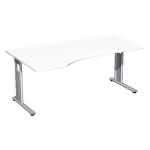 GERAMÖBEL Schreibtisch,Flex C-Fuß Flex links,weiß/silber B1800xT800/