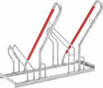 Fahrrad-Anlehnparker,einseitig, verzinkt,L 1000 mm, 2 Plätze