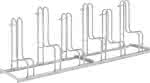 Fahrrad-Standparker,einseitig, verzinkt,L 2100 mm, 6 Plätze