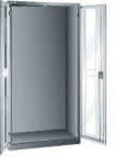 Flügeltürenschrank,B1000xT580xH1950mm,RAL 7035,Sichtfenstertür - Leergehäuse