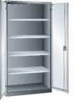 Flügeltürenschrank,B1000xT580xH1950mm,RAL 5012,Vollblechtür - 4 Böden