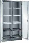 Flügeltürenschrank,B1000xT580xH1950mm,RAL 7035,Vollblechtür - Trennwand,10 Böden