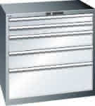 Schubladenschrank 54x36E,B1023xT725xH1000mm,NCS 6502-S/RAL7035 - 5 Schubladen 200kg