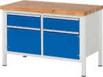 RAU. Werkbank Modell 8466,2 Schubladen L 2 Türen,1250x900x840mm