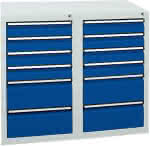 Schubladenschrank 12 SLR,900x1000x500 mm 7035/5010