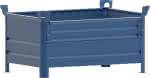 Stapelbehälter RAL5010,B1200xT800xH600 mm,Nutzlast 1t Auflast 5t - mit 1/2 Klappe