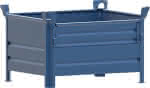 Stapelbehälter RAL5010,B1000xT800xH600 mm,Nutzlast 2t Auflast 10t - mit 1/2 Klappe