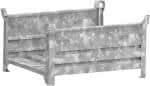 Lagergestell verzinkt,B1200xT1000xH600 mm,Nutzlast1,5t Auflast4,5t - längsseitig Wandumschl