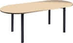 Konferenztisch oval,2000x900mm Ahorn/Silber