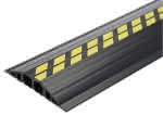 Industriekabelbrücke,B1500xT200xH35 mm,2 Kammern D25 mm - PVC schwarz/gelb