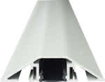 Kabelbrücke Aluminium,B1500xT80xH20 mm,1 Kammer H16xB18 mm - lichtgrau