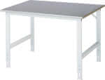 Arbeitstisch Tom - Stahlb,lechbelag-Platte B1250xT,1000xH760-1080mm - Stahlblechbelag-Platte